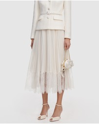 Self Portrait - Boucle Shawl Collared Midi Dress