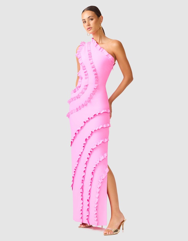 Elliatt - Orelia Asymmetrical Ruffle Gown