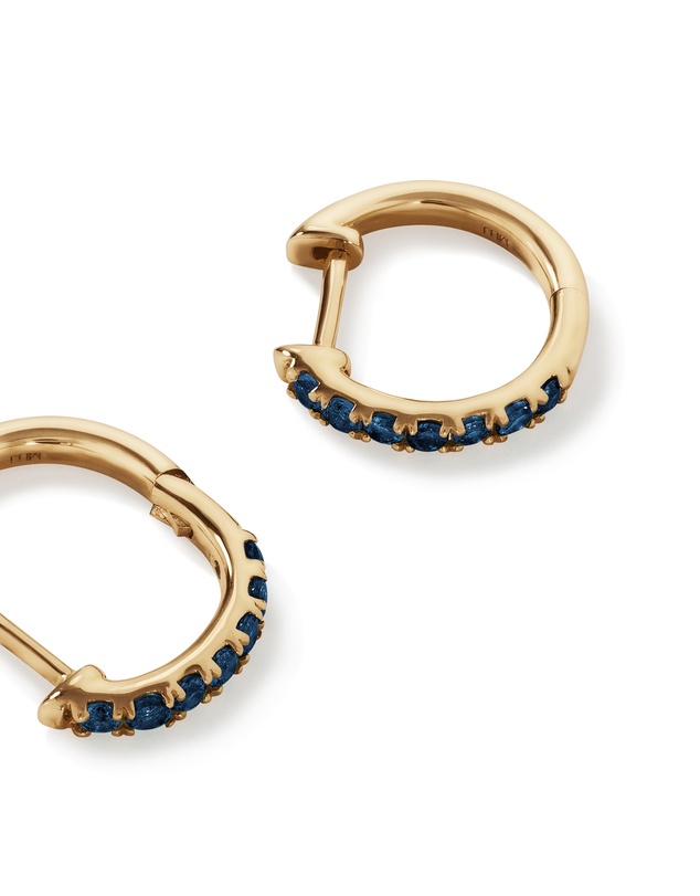 Michael Hill - Sapphire Huggie Hoop Earrings in 10kt Yellow Gold