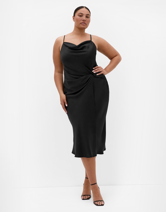 City Chic - Plus size Adelina Twist Slip Dress - black