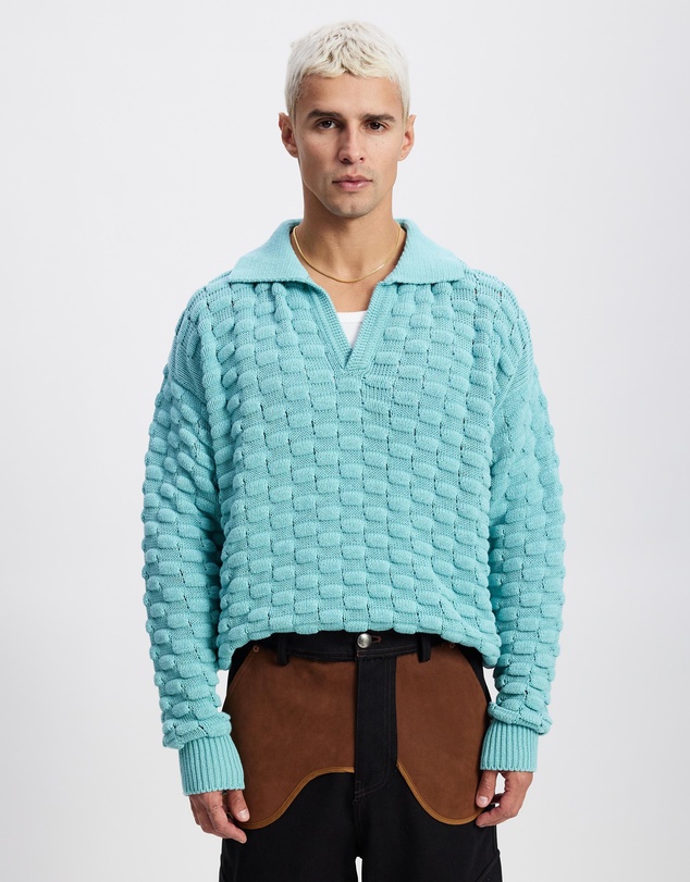 Bonsai - Bubble Knit Polo Oversize Fit
