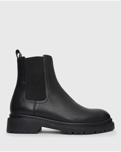 Betts - Indigo Leather Chelsea Ankle Boots