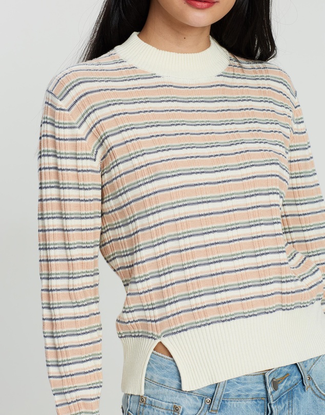 All About Eve - Ribbon LS Rib Top