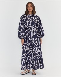 ALEXANDRA - Jack Dress Navy Geo Print