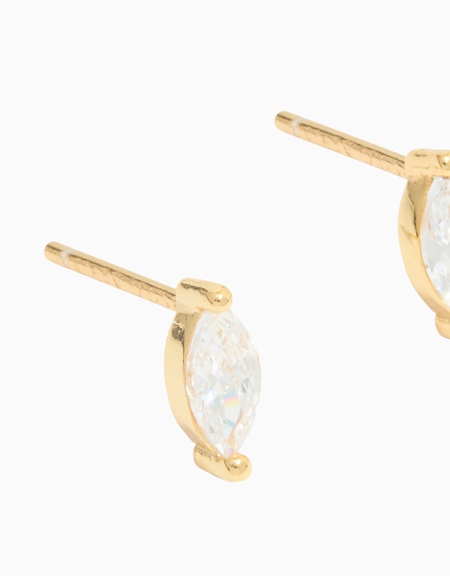Lovisa - Gold Plated Sterling Silver Cubic Zirconia Marquise Earrings