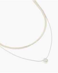 Lovisa - Waterproof Stainless Steel Chain & Pebble Layered Necklace