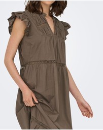 ONLY - Sunny Frilled Cotton Maxi Dress
