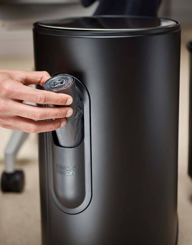 Joseph Joseph - Arc™ 10-Litre Slimline Pedal Bin with Liner Pocket - Carbon Black
