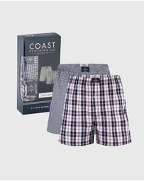Coast Clothing - Grey 2 Pack Woven Boxers