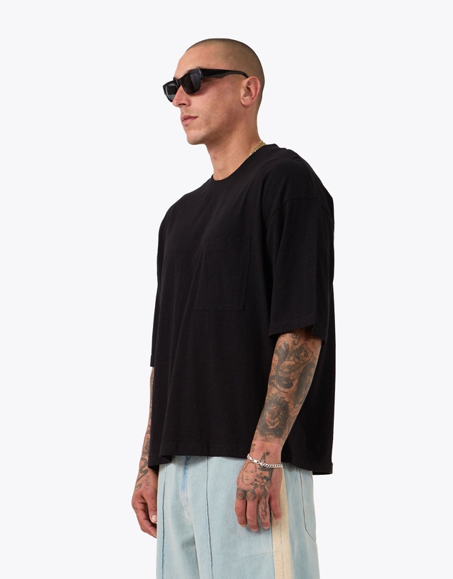 Zanerobe - Cropped Slub Flow Tee Black
