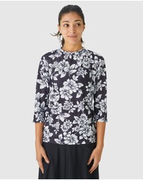 Modest Mermaid - Relaxed fit 3/4 classic top SPF50+