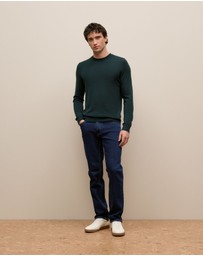 Trenery - Merino Classic Crew in Pine Green