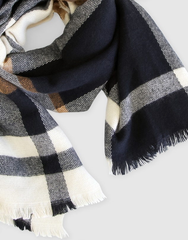 Belle & Bloom - Staten Island Plaid Scarf - Navy