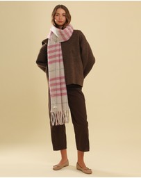 Morgan & Taylor - Hallie Scarf in Pink & Beige Check