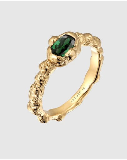 Haze & Glory - ICONIC EXCLUSIVE - Zirconia Cocktail Ring in Gold-Plated 925 Silver