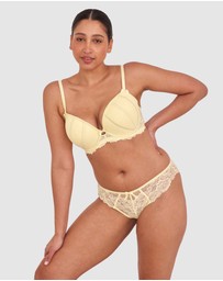 Bras N Things - Bethany Push Up Bra-Light Yellow
