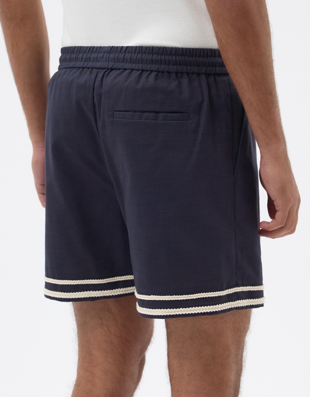 AERE - Contrast Linen Blend Shorts