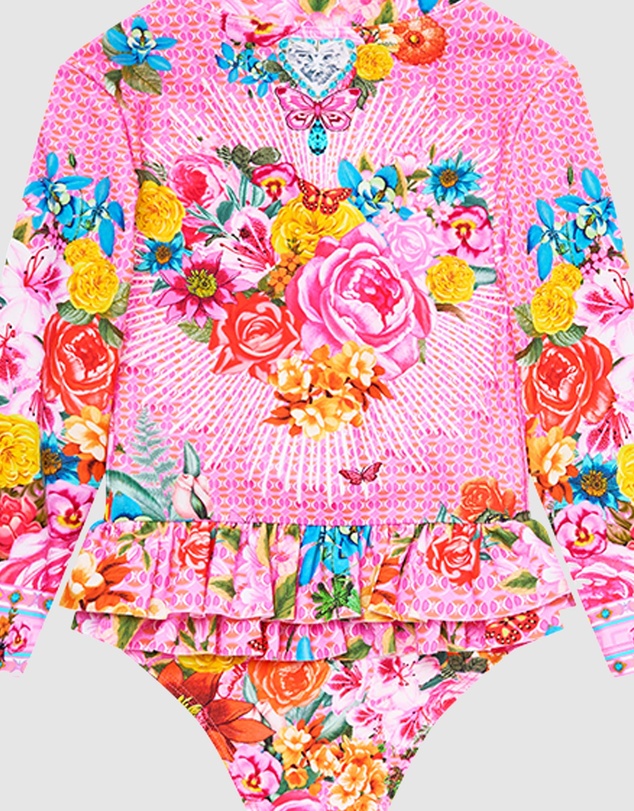 Camilla - Frilled Back Zip Front Paddle Suit - Babies