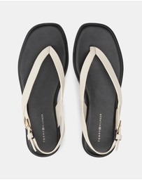 Tommy Hilfiger - Leather Color-Blocked Square Toe Sandals - Women's