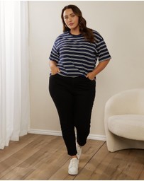 Atmos&Here Curvy - Frankie Striped Relaxed Tee