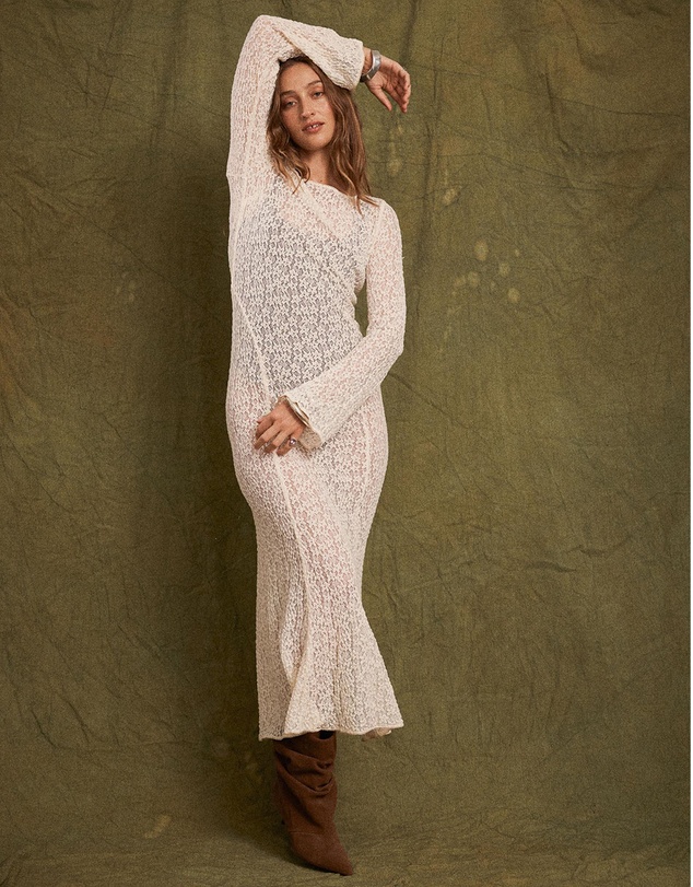KINGA CSILLA - Tarot Lace Cherry Maxi Dress