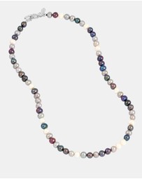Dower & Hall - Men's Mixed Freshwater Pearl Necklace In Sterling Silver