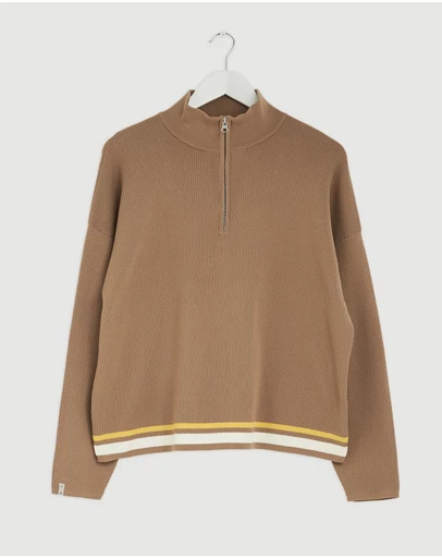 Revibe - Repaired The Upside Veneto Carter Knit Zip Top - AU 8