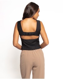 Petal & Pup - Janaina Open Back Top - Black