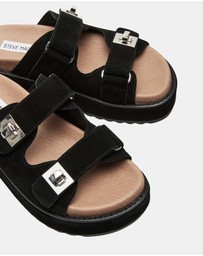 Steve Madden - Bigschmona Black/Black Suede Sandals