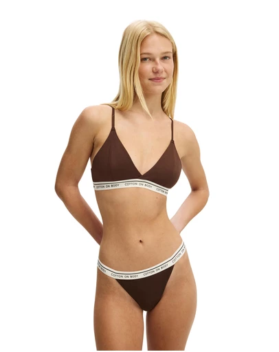 Cotton On Body - Branded Cotton Cross Over Bralette