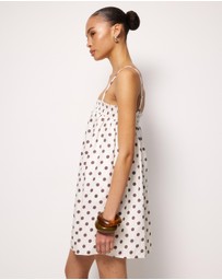 AERE - Amba Shirred Linen Mini Dress