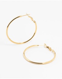 Lovisa - Gold Plated Surgical Steel Thin Hoop Earrings 40 MM
