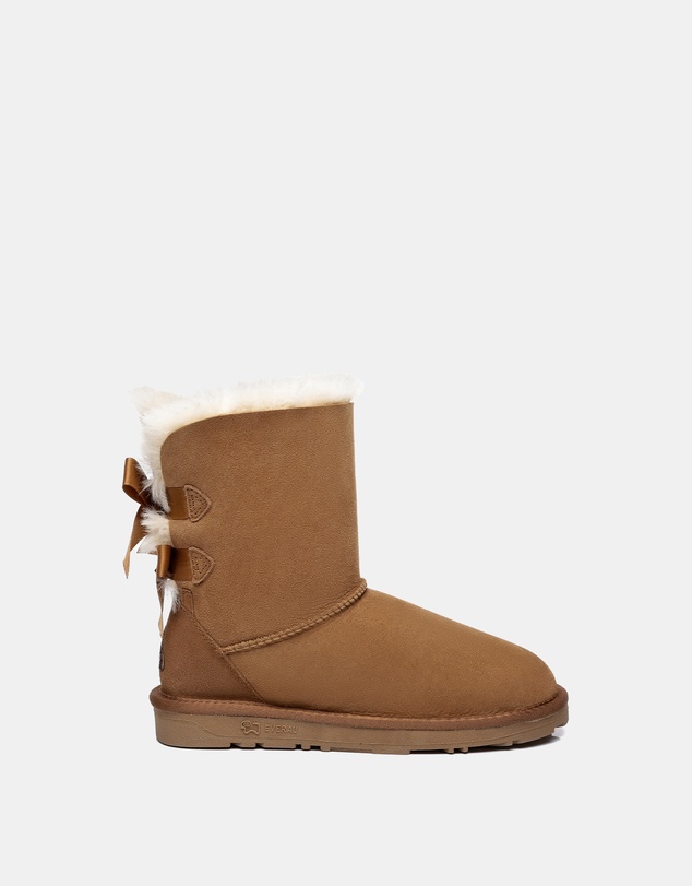 EVERAU - EverAU Ugg Short Back Bow Sheepskin Upper UGG Boots