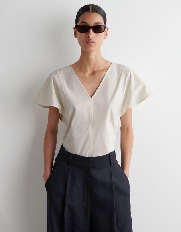 COS - Petal Sleeve Cotton Top
