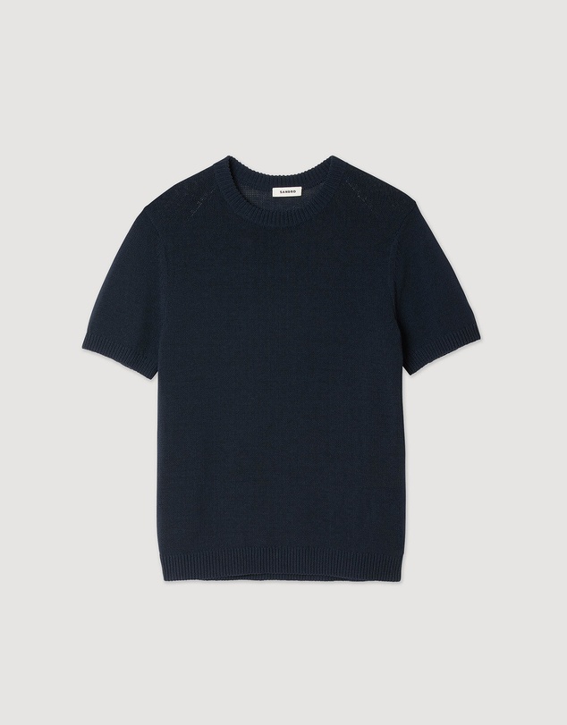 Sandro - Cotton Knit Tee Sweater