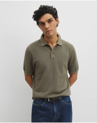Country Road - Short Sleeve Good Earth Cotton Pique Knit Polo