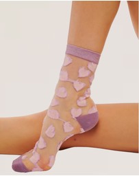High Heel Jungle - Heart of Glass Socks - Violet