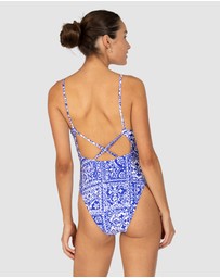 Baku Swimwear - Havana Deep V Neck One Piece Swimsuit