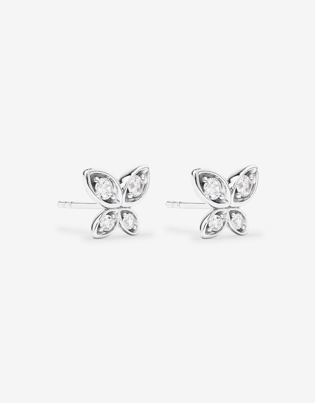 Michael Hill - Cubic Zirconia Butterfly Stud Earrings in Sterling Silver