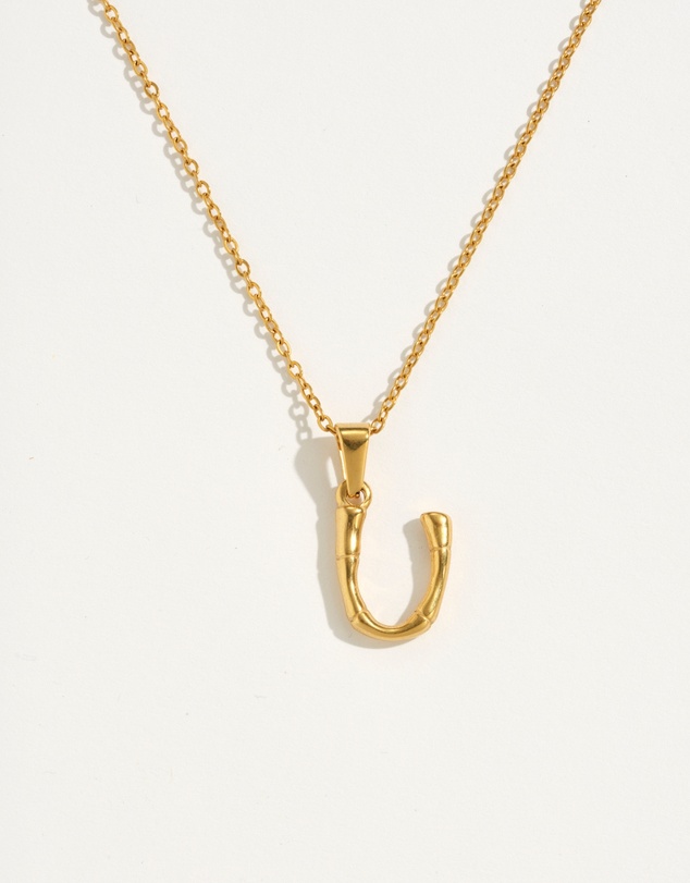 Reliquia Jewellery - U Initial Gold Charm Necklace