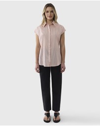 Farage - Cap Sleeve Stripe Shirt