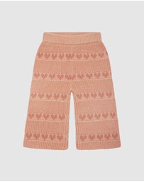 Kynd Baby - Knit Flare Pant in Pink Heart