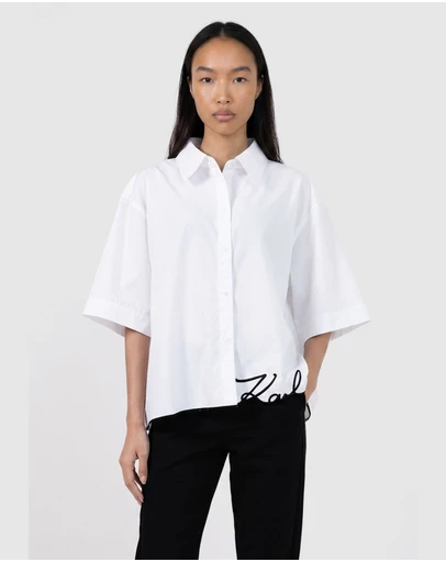 Karl Lagerfeld - Signature Hem Poplin Shirt