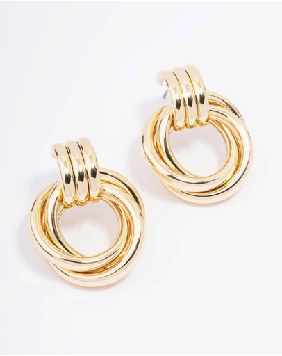 Lovisa - Gold Plated Circular Drop Stud Earrings