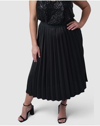 Pink Dusk by Curve Project - My Best Pleated Satin Skirt