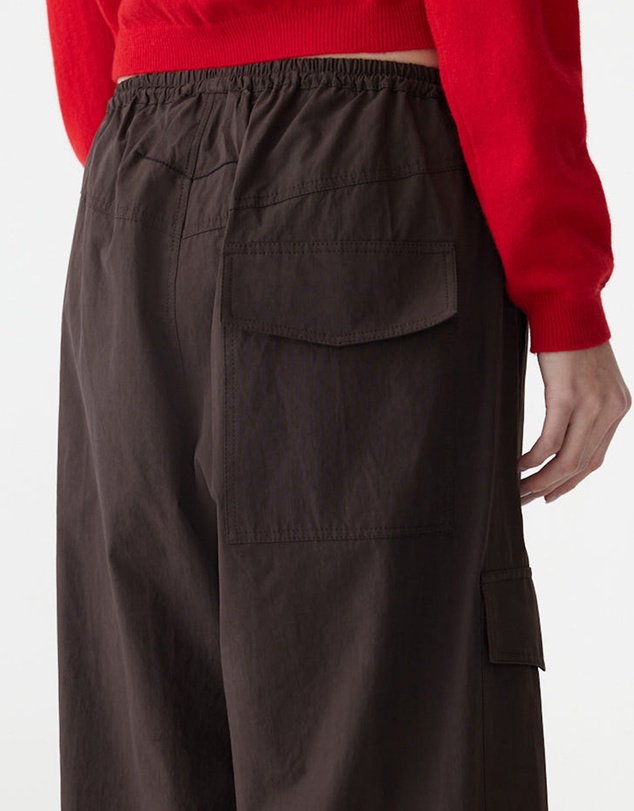 Bassike - Crushed Cotton Layered Pants