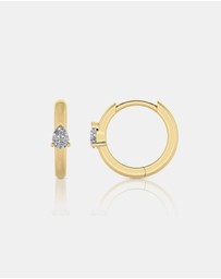 Zoe Olivia - 9K Gold Pear Lab Grown Diamond Huggie Earrings