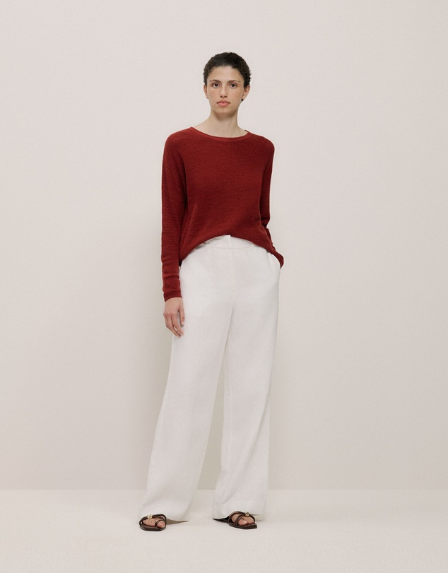 Trenery - Linen Cotton Pullover in Russet