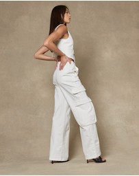 DRICOPER DENIM - Cargo Ivory Wide Leg Pants