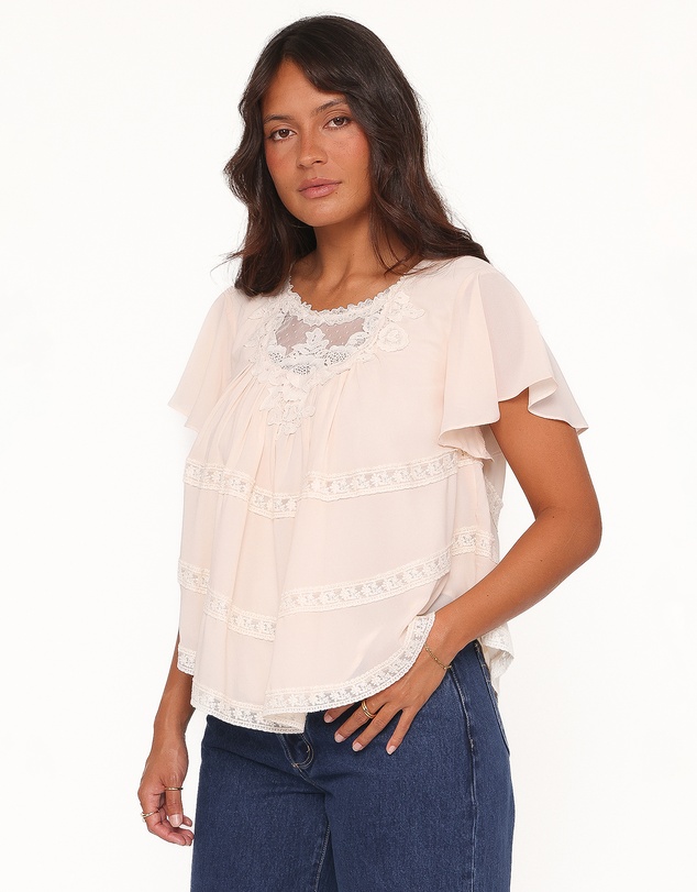 Petal & Pup - Galatea Lace Insert Top - Cream